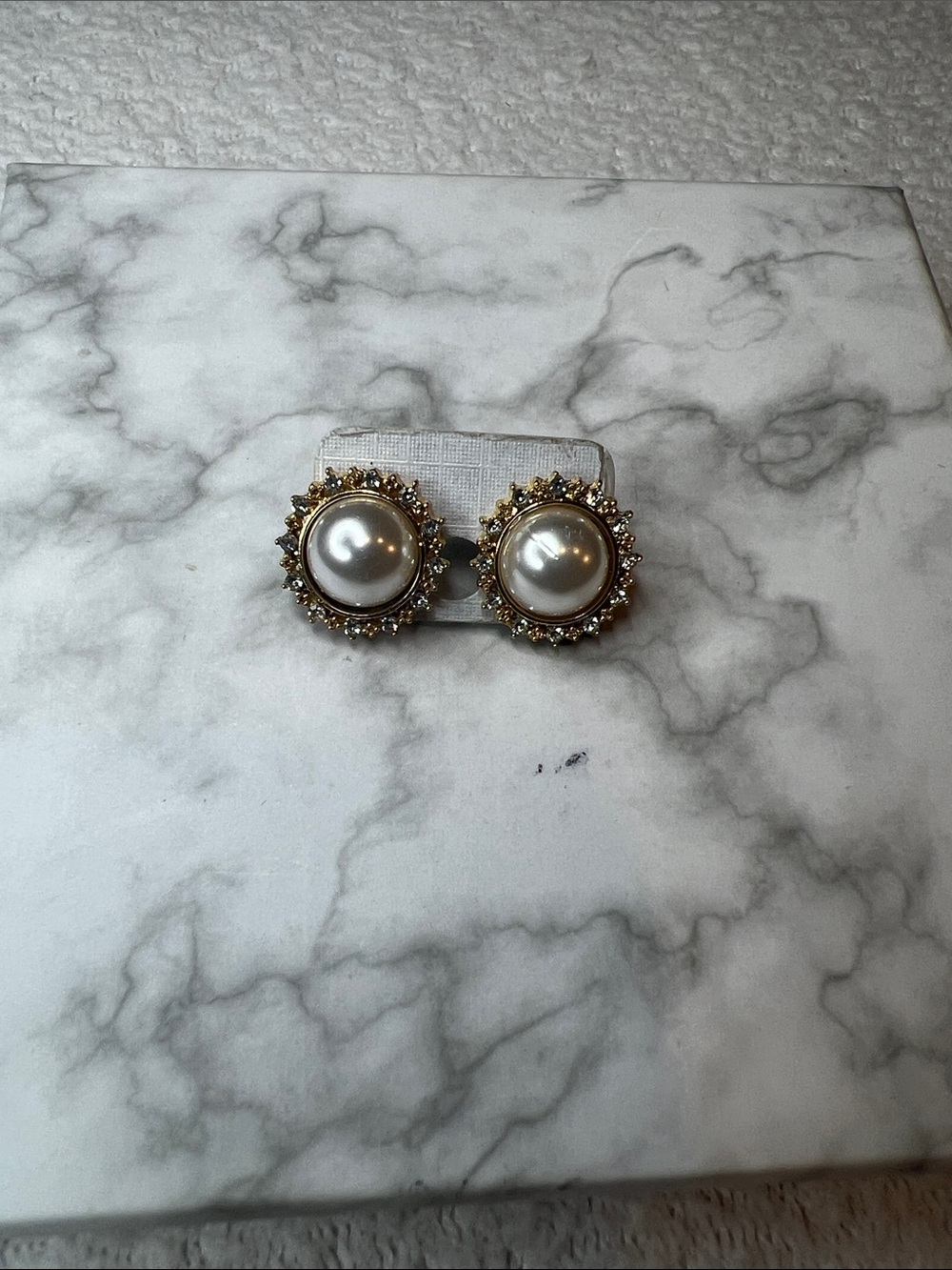 Gold Pearl Cluster Stud Earrings - Classic Women Jewelry